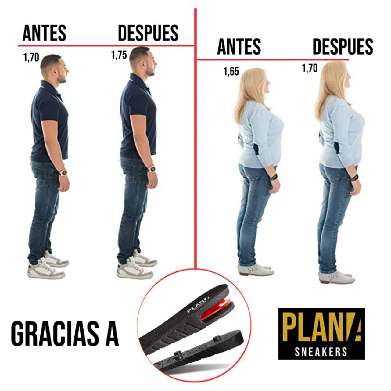 PLATILLAS ELAVADORAS DE ESTATURA 3CM