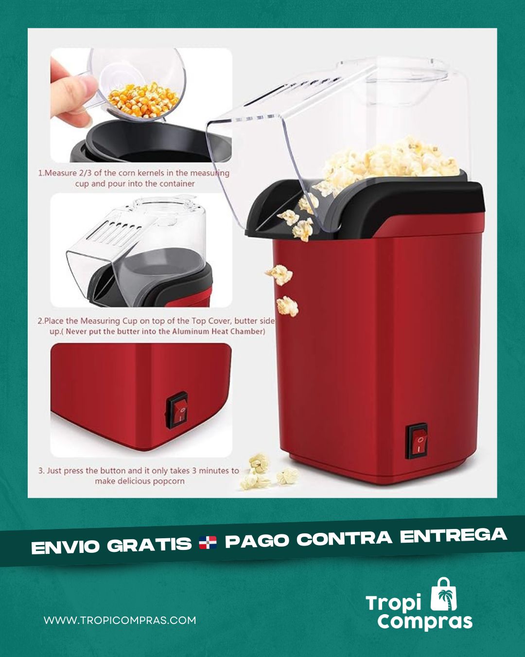 MAQUINAS DE HACER PALOMITAS SIN ACEITE