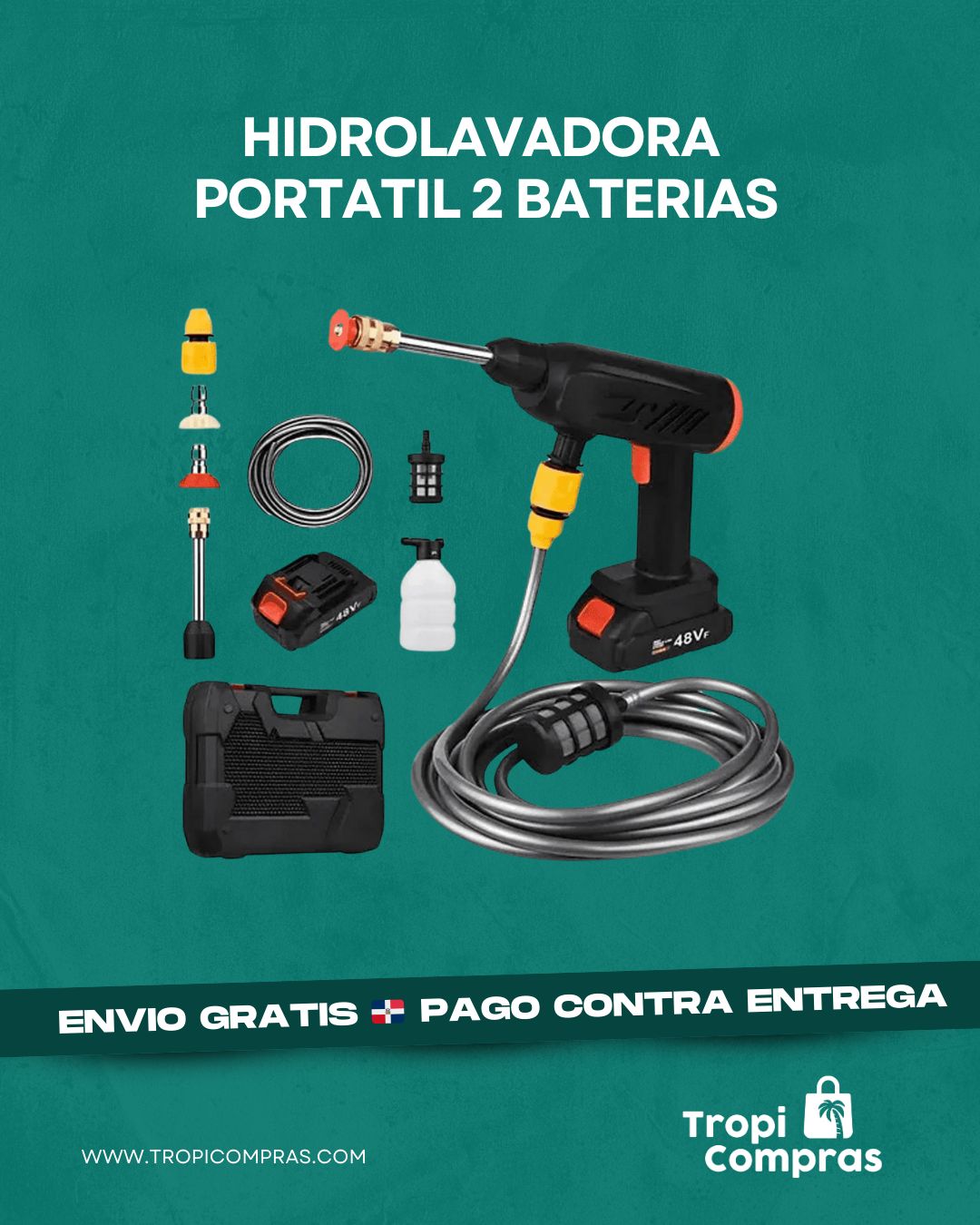 HIDROLAVADORA PORTÁTIL (2 BATERIAS 48V)