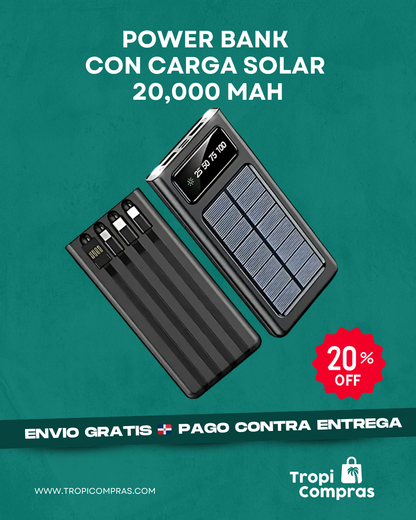 POWER BANK CARGA SOLAR 20,000 MAH