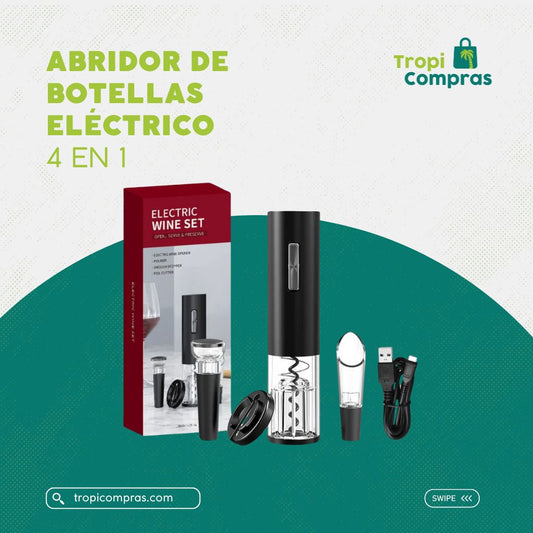 ABRIDOR DE BOTELLAS ELÉCTRICO 4 EN 1