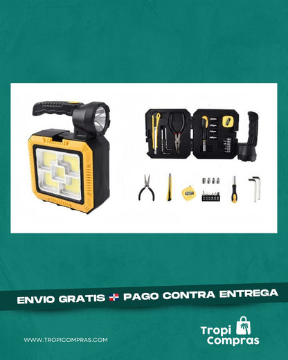 LINTERNA SOLAR CON SET DE HERRAMIENTA