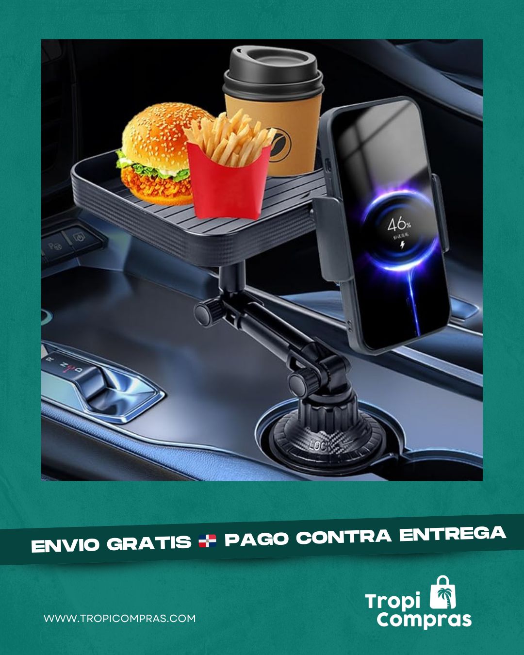 SOPORTE PARA CELULAR Y COMIDA CARRO