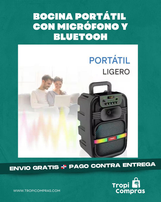 BOCINA PORTATIL CON MICROFONO Y BLUETOOH
