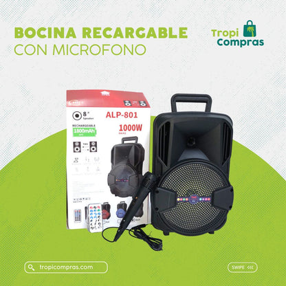 BOCINA RECARGABLE CON MICROFONO