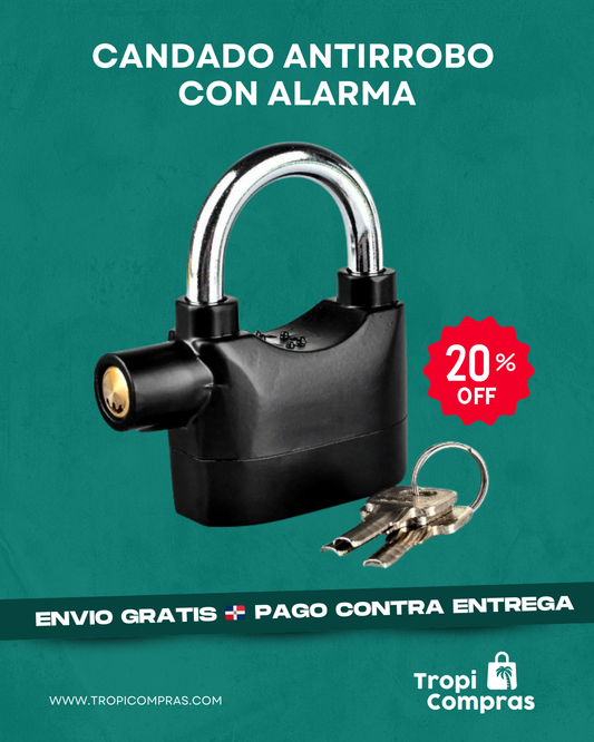 CANDADO ANTIRROBO CON ALARMA